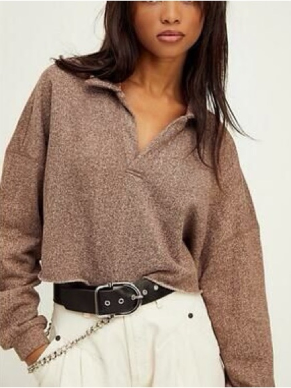 Collared Distress Top